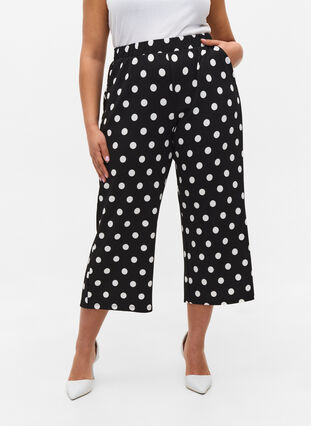 Loose trousers with 7/8 length, Black Dot, Model image number 2