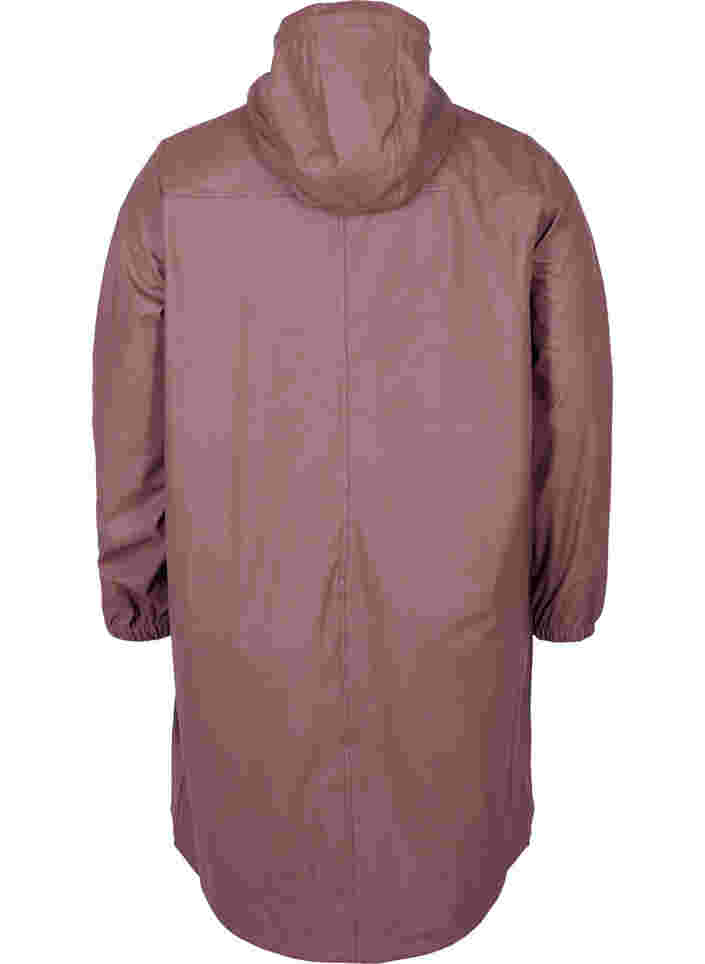 Rain jacket with hood and button fastening, Rose Taupe, Packshot image number 1