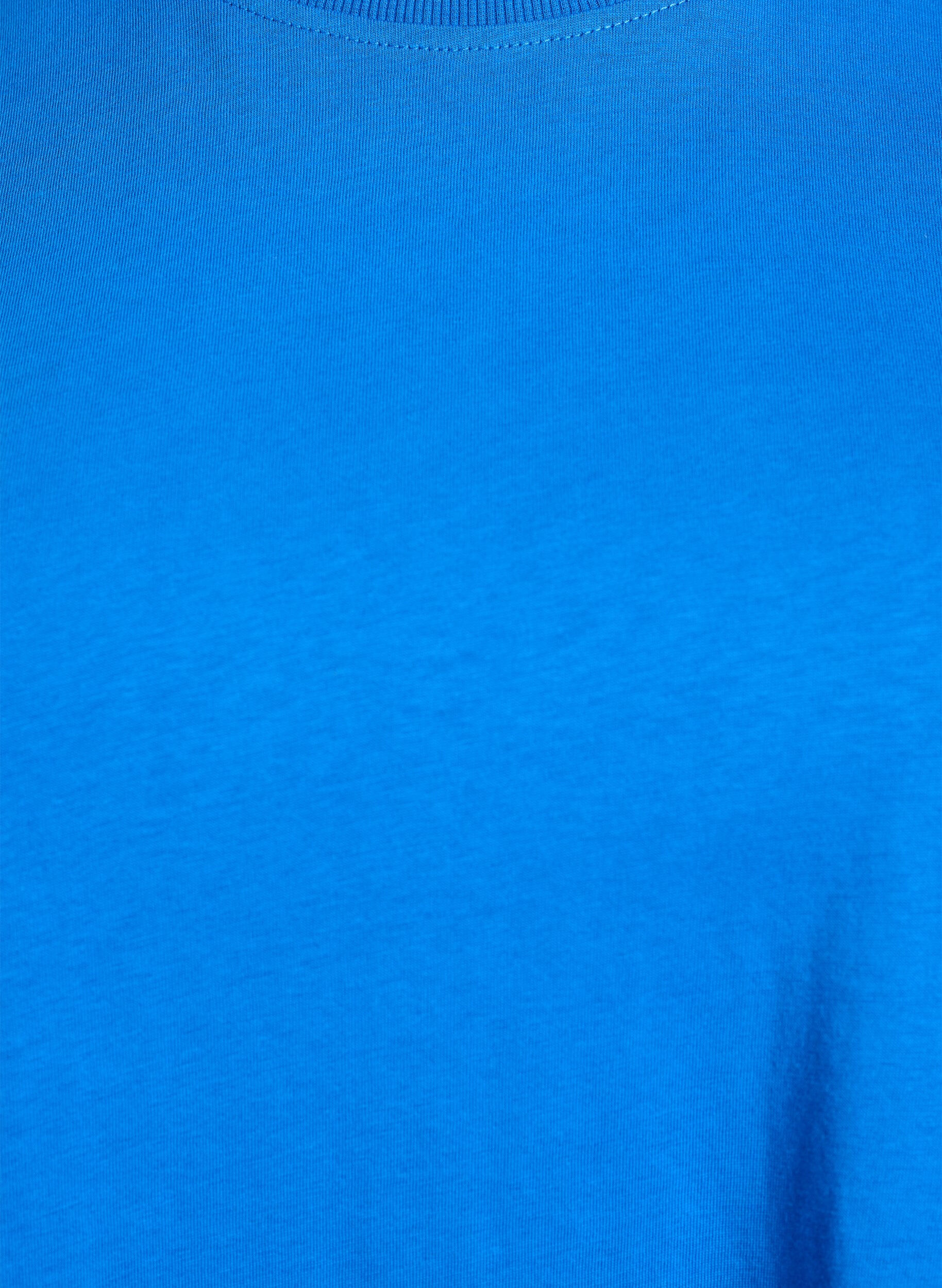 ZizzifashionBasic cotton T-shirt with round neck, Blue, Packshot image number 2