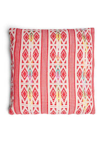 Cushion cover with embroidered pattern, Orange Comb, Packshot image number 0