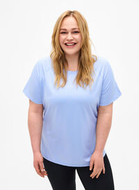 Training T-shirt with mesh back, Zen Blue, Model