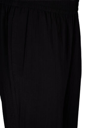 Loose viscose blend trousers with elastic trim, Black, Packshot image number 2