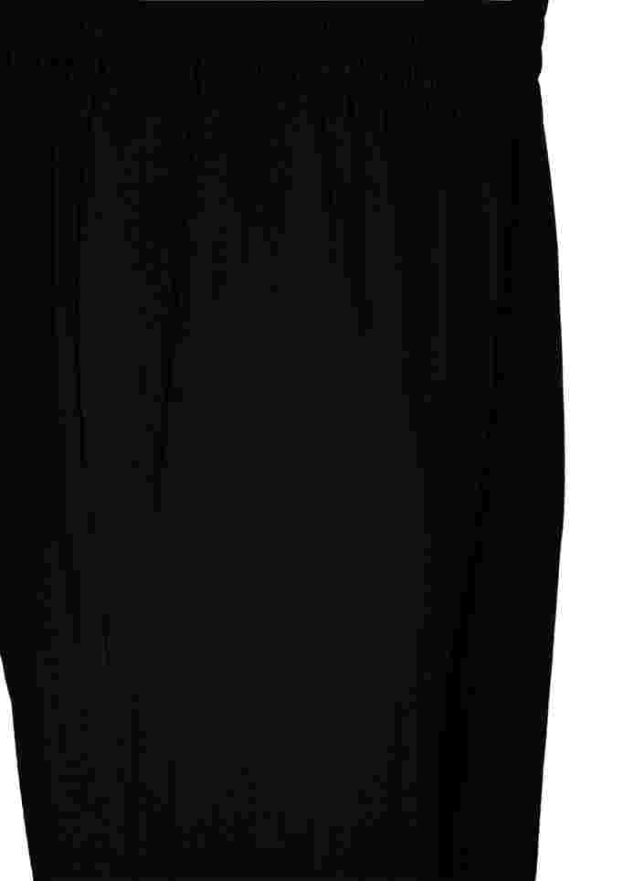 Loose viscose blend trousers with elastic trim, Black, Packshot image number 2