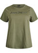 Cotton t-shirt with decorative front detail, Green, Packshot image number 0