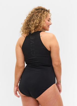 Swimsuit with zip, Black, Model image number 1