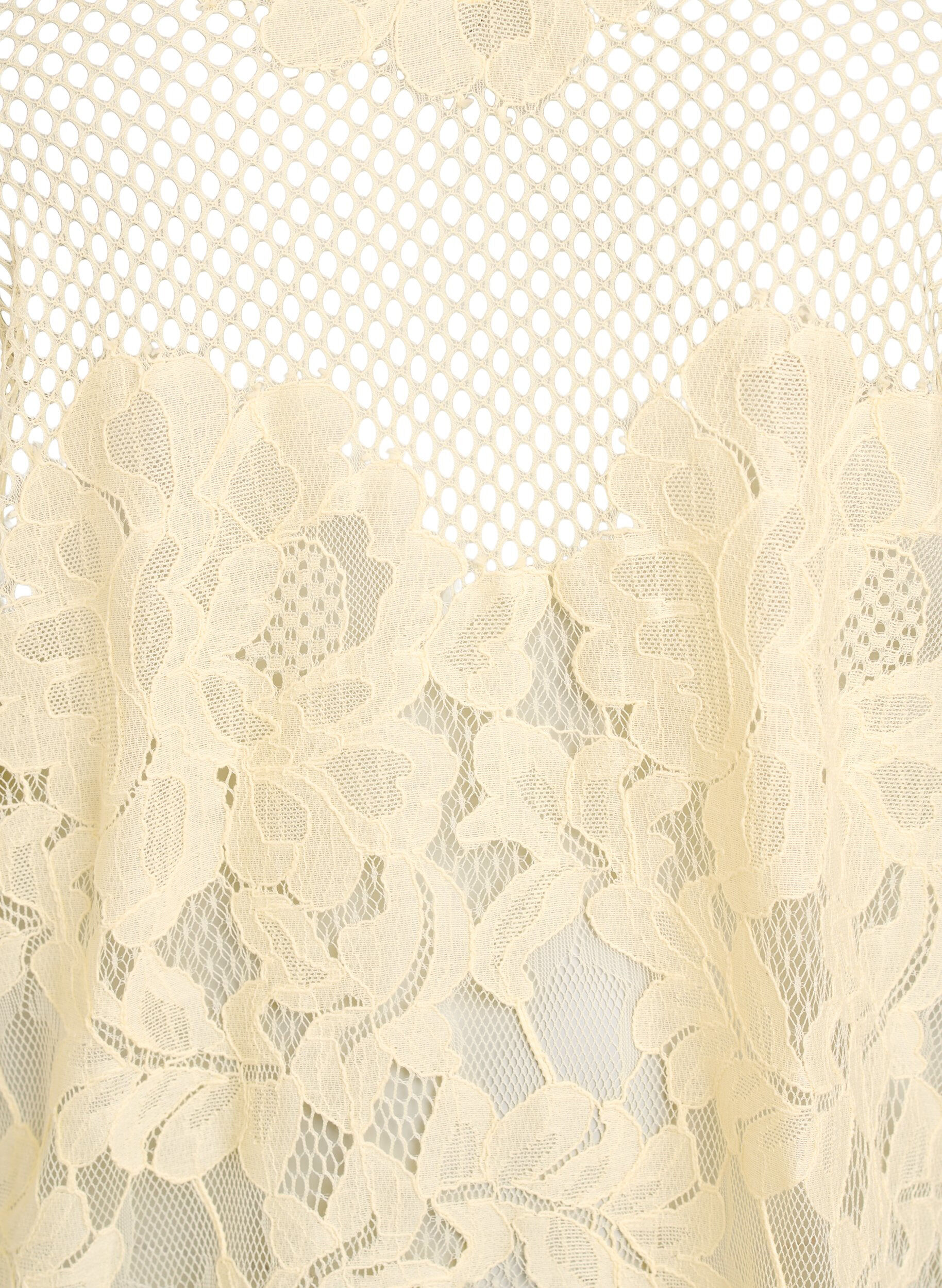 ZizzifashionLace blouse with ruffle collar and short sleeves, Yellow, Packshot image number 2
