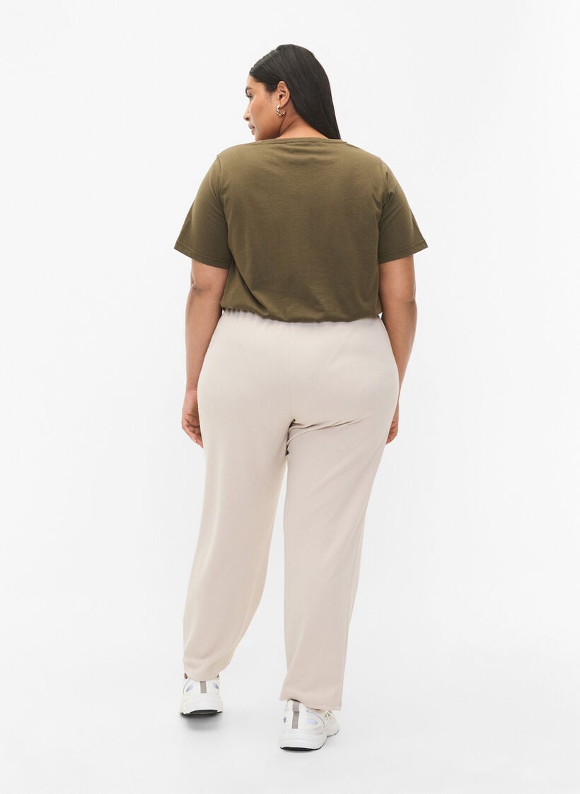 Trousers with straight fit, Beige, Model image number 1