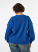 Rib knit cardigan with buttons, Blue, Model image number 2