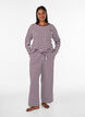 Long-sleeved night top in ribbed jersey with stripes, Red, Model image number 1