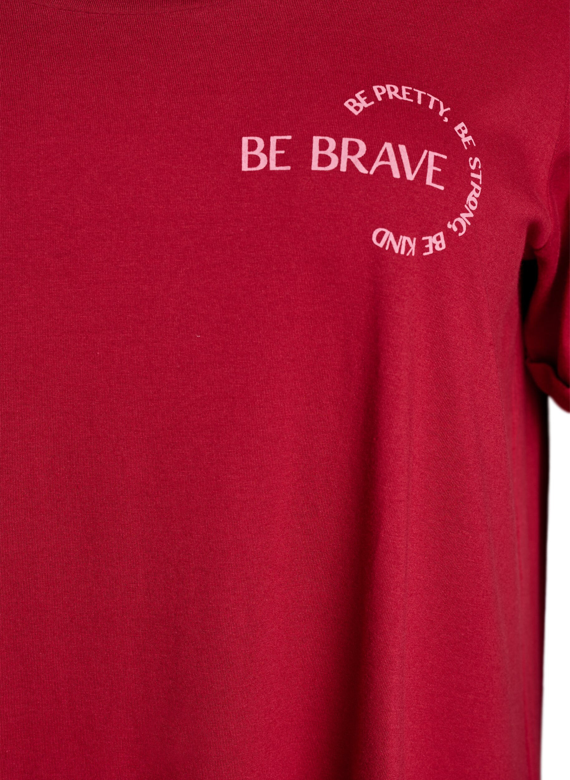 Zizzifashion Short-sleeved nightgown in organic cotton, Red, Packshot image number 2