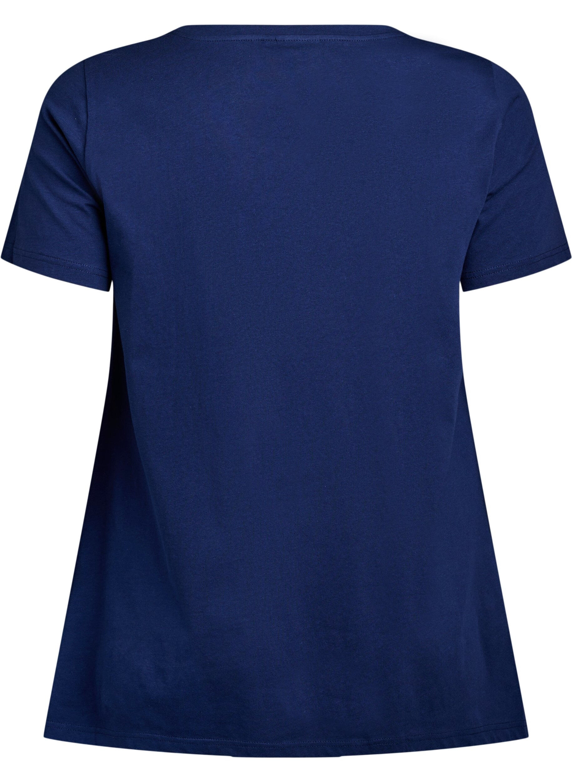 ZizzifashionT-shirt with a round neck and A-line shape, Blue, Packshot image number 1