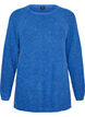Knitted jumper with a diagonal pattern and raglan sleeves, Blue, Packshot image number 0