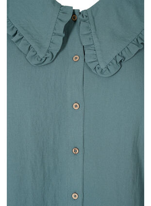 Viscose shirt with wide collar, Balsam Green, Packshot image number 2