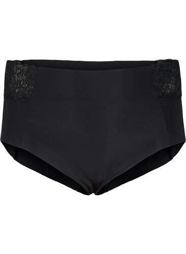 2-pack panties with lace and regular waist, Black, Packshot image number 2