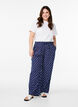 Loose trousers in patterned cotton muslin, Blue, Model image number 0