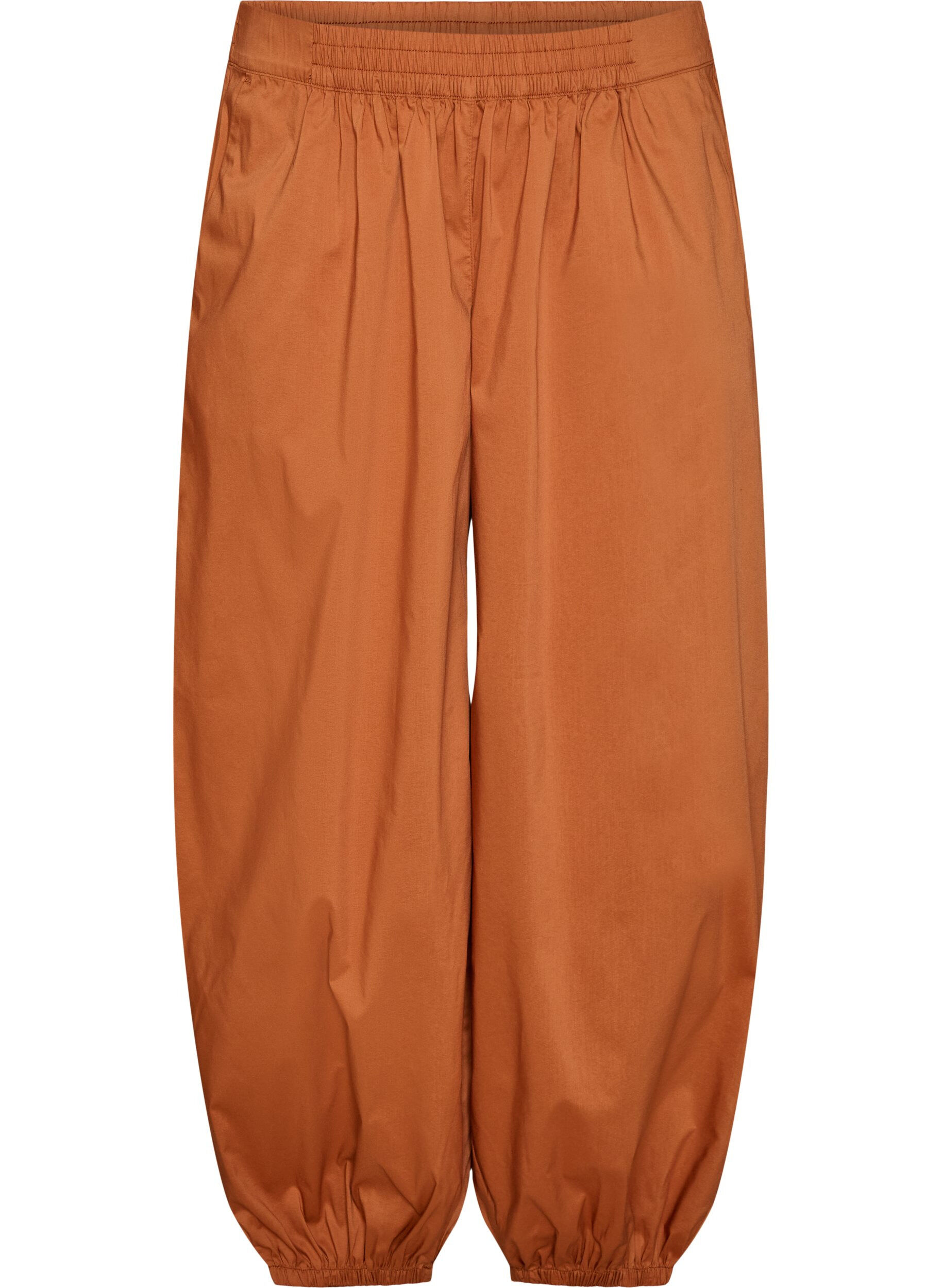 ZizzifashionBalloon trousers with pockets and an elasticated waistband, Brown, Packshot image number 0
