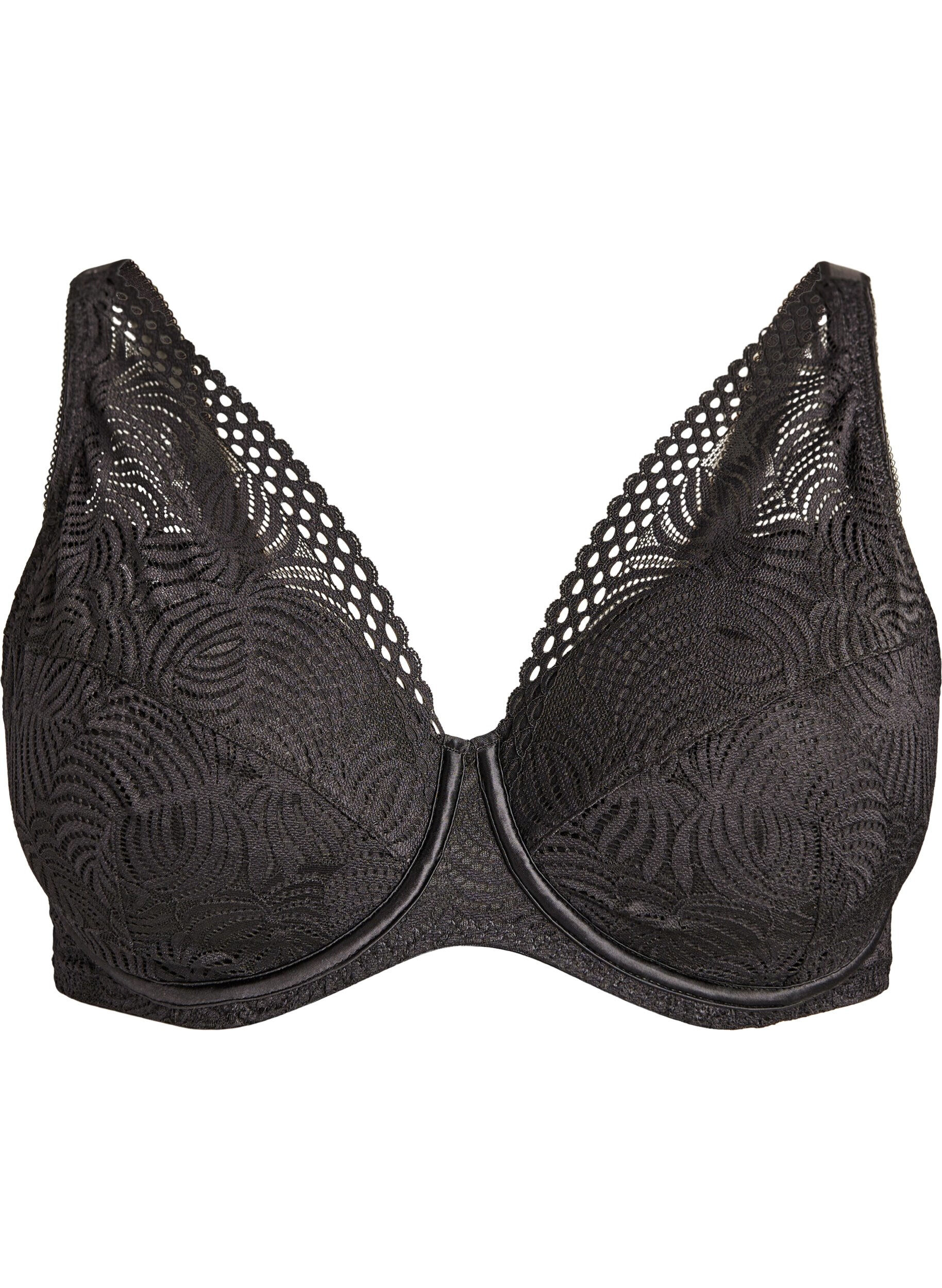 ZizzifashionLace bra with padded cups, Black, Packshot image number 0