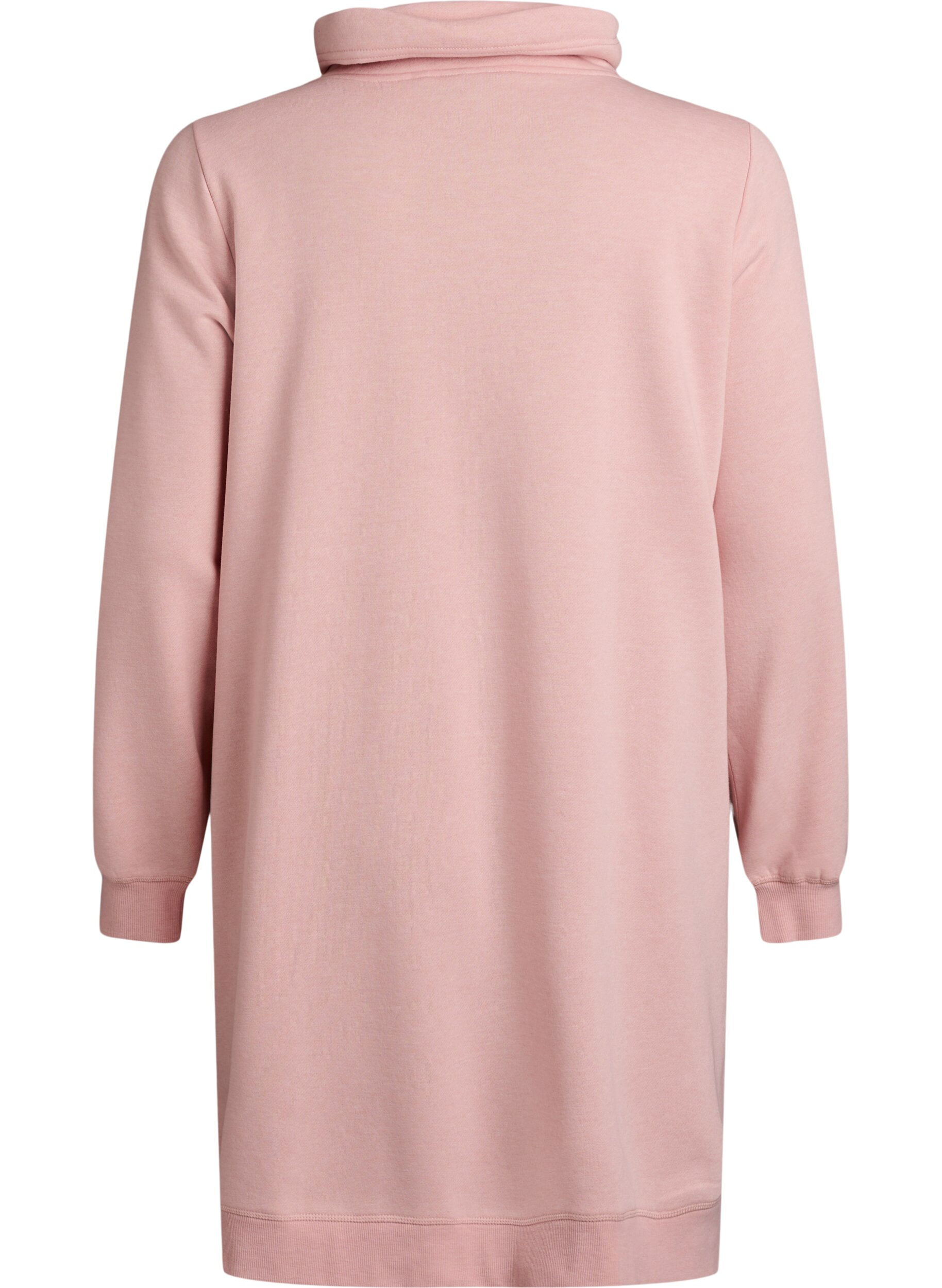 ZizzifashionShort sweatshirt dress with high collar and pockets, Red, Packshot image number 1