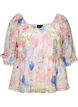 Lyocell blouse with floral print and sweetheart neckline, White, Packshot image number 0