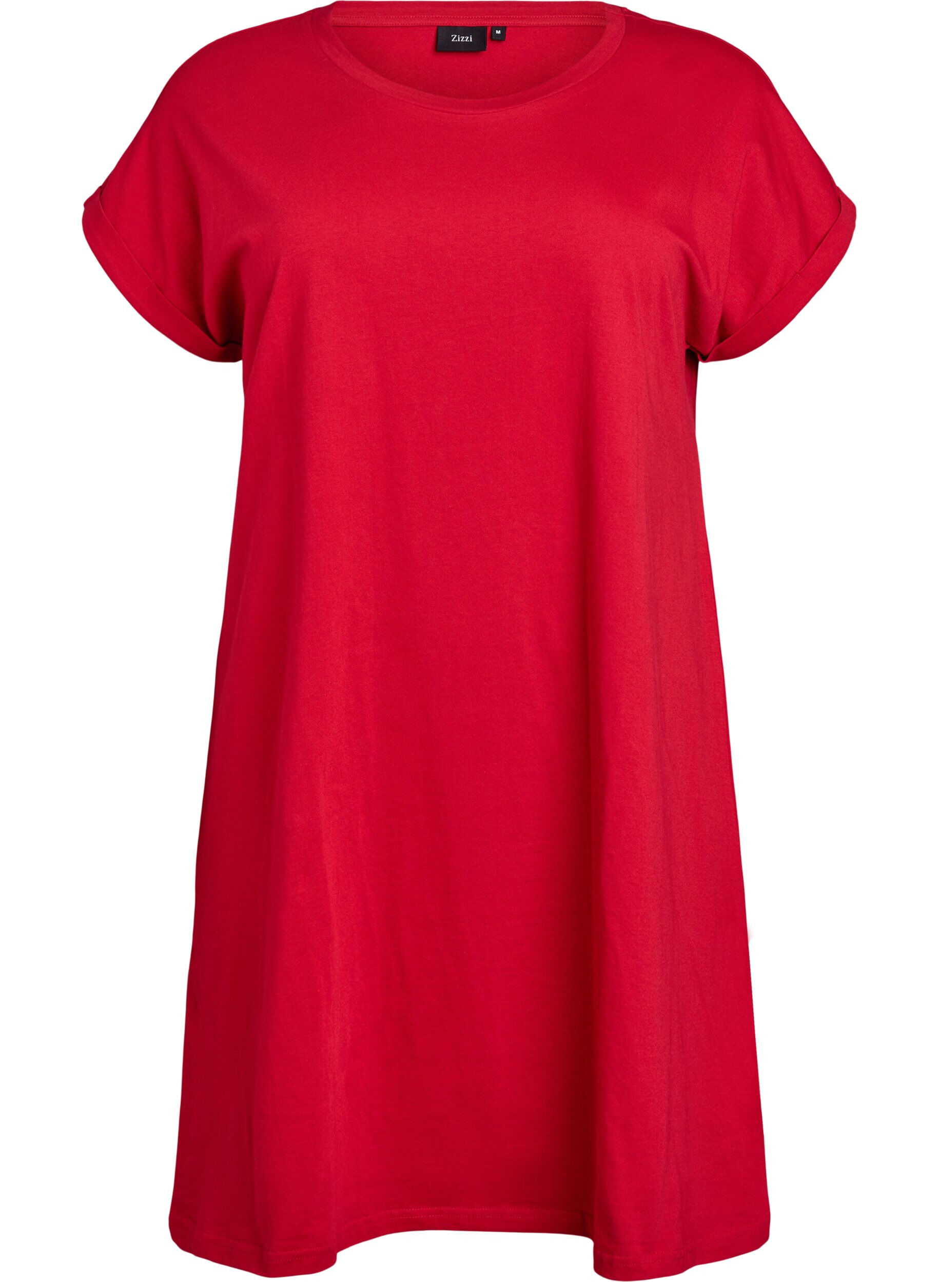 Zizzifashion2-pack T-shirt dress with short sleeves, Red, Packshot image number 2