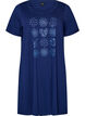 Short-sleeved nightgown in organic cotton, Blue, Packshot image number 0