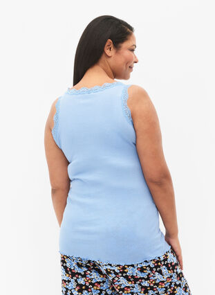 Top with lace trim, Blue, Model image number 1