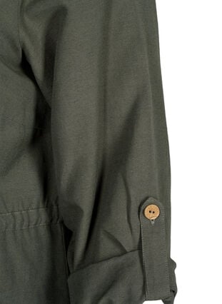 Linen blend shirt with pockets, Thyme, Packshot image number 4