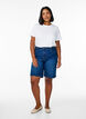 FLASH - Loose denim shorts with high waist, Blue, Model image number 1
