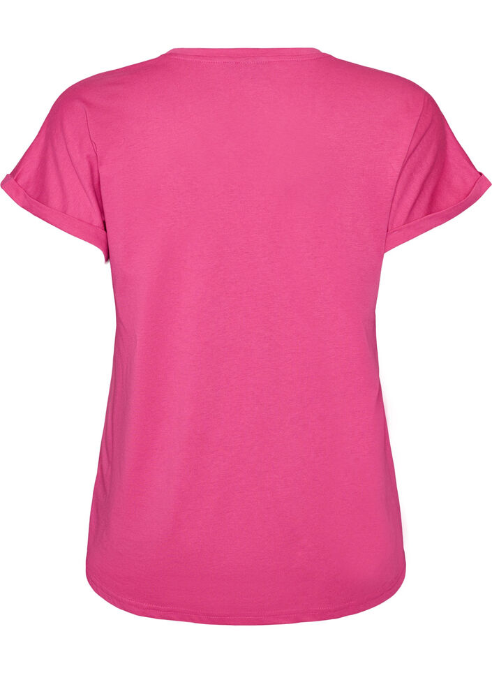 Short-sleeved cotton blend T-shirt, Pink, Packshot image number 1