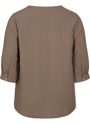Viscose blouse with buttons and v-neck, Falcon, Packshot image number 1