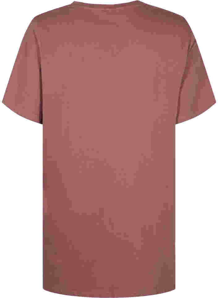 Oversized night t-shirt in organic cotton, Rose Brown W. Relax , Packshot image number 1