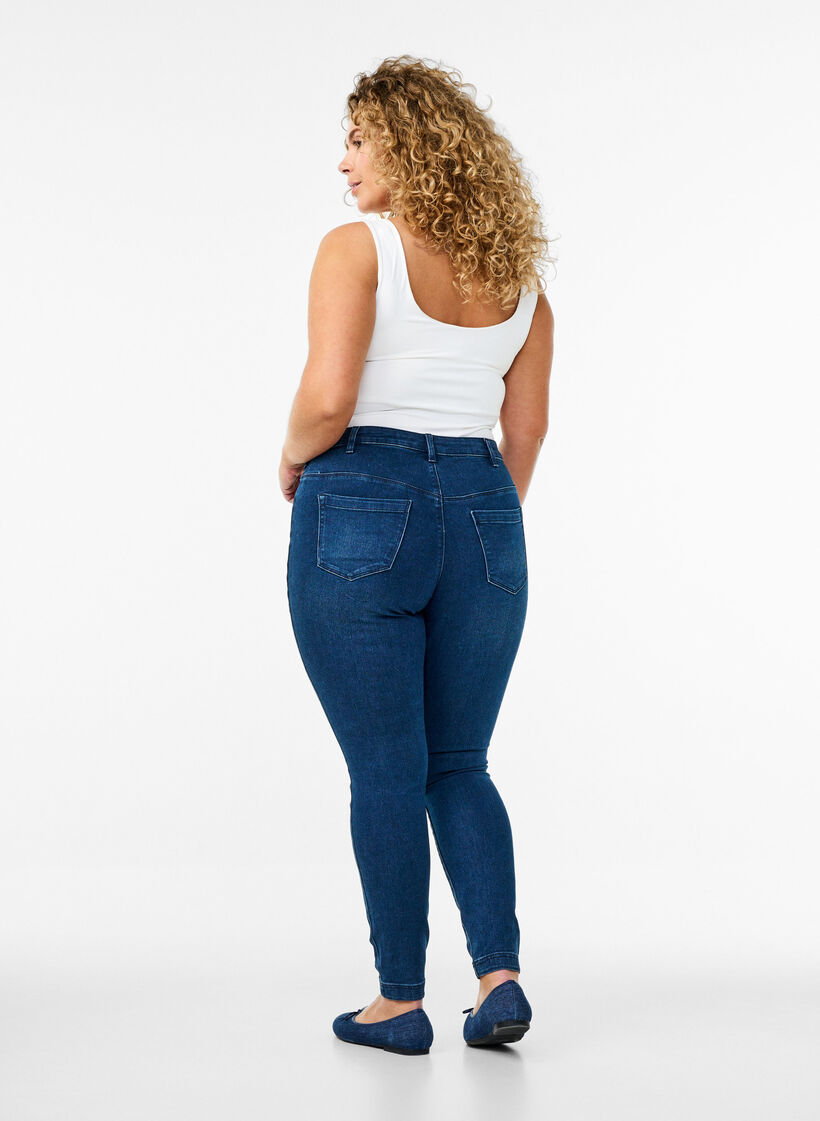 Cotton-blend jeggings, Blue, Model image number 1