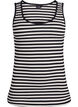Striped tank top with a rib structure, Black, Packshot image number 0