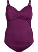 Swimsuit with underwire and draping, Purple, Packshot image number 0