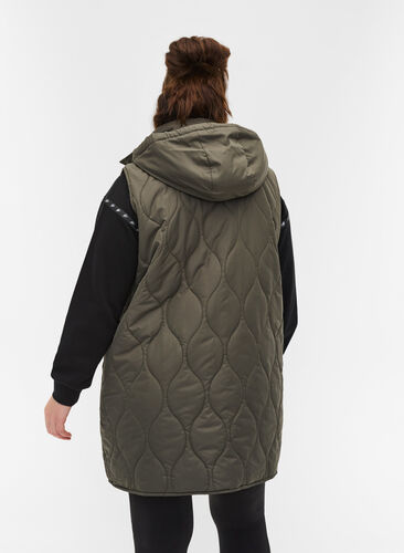 Hooded vest with pockets, Beetle , Model image number 1