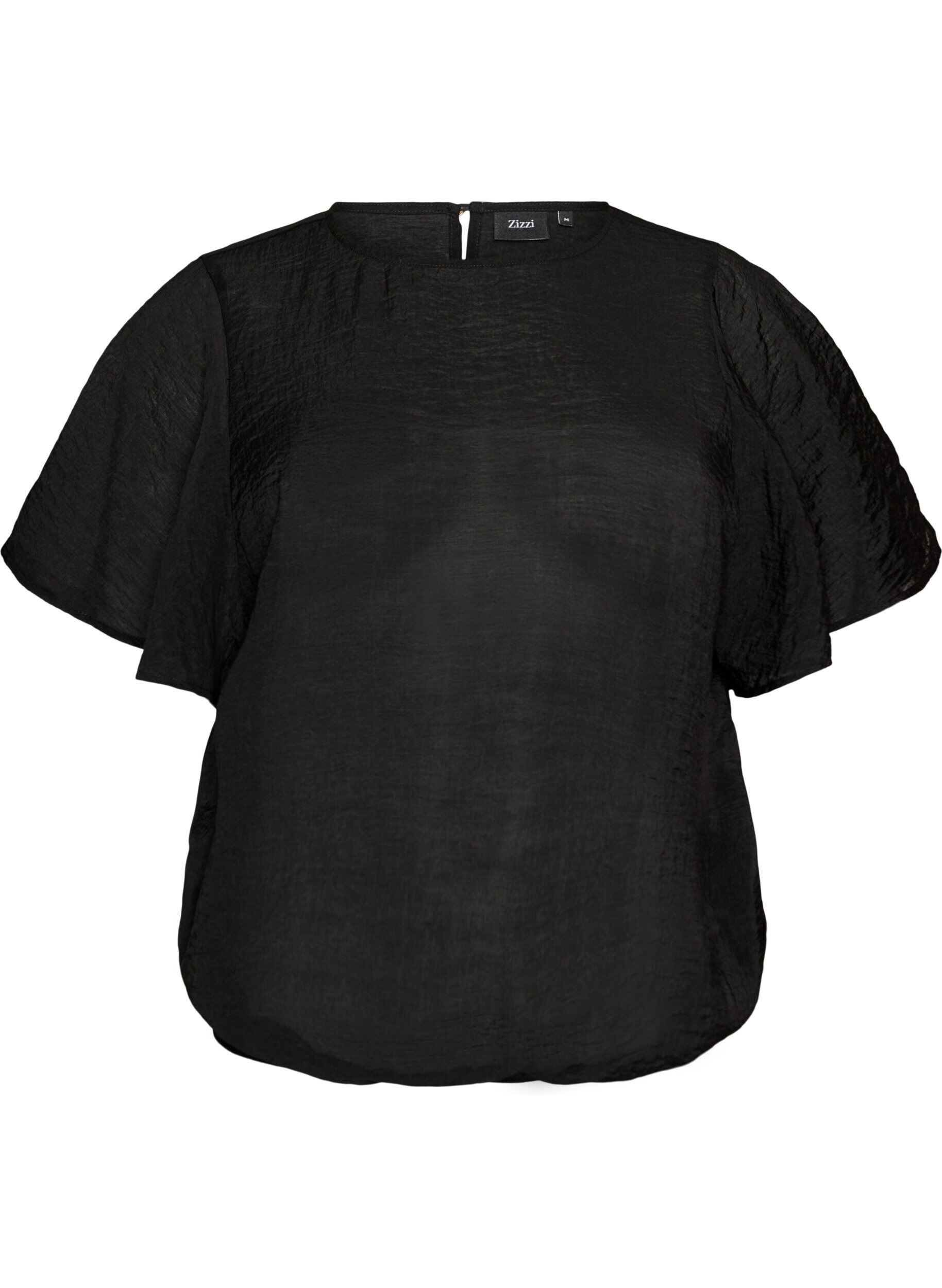 ZizzifashionBlouse with balloon shape and wing sleeves, Black, Packshot image number 0