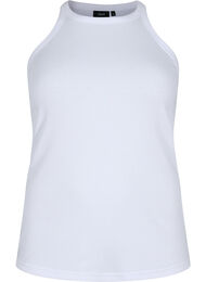 Ribbed cotton tank top, Bright White, Packshot