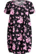 Short-sleeved cotton dress with print, Black, Packshot image number 0