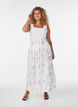 Viscose maxi skirt with smocking, White, Model image number 1