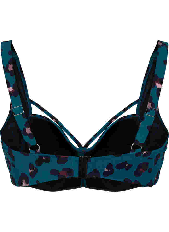Bikini top with ruching and string, Leopard, Packshot image number 1
