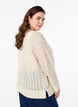 Knitted cardigan with an openwork pattern and wavy lines, Birch w. Simply T., Model image number 1