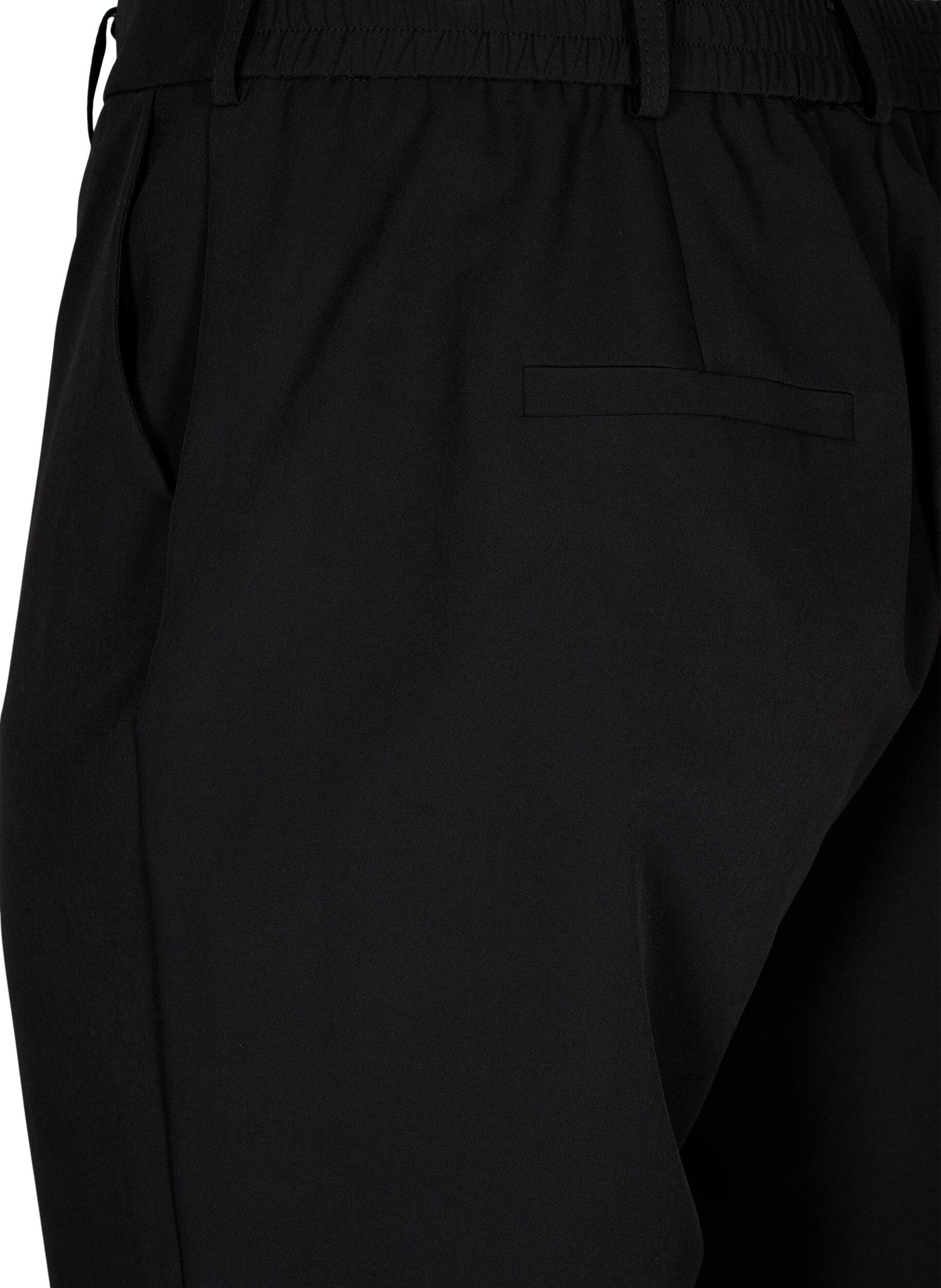 Zizzifashion Straight leg trousers with pockets, Black, Packshot image number 3
