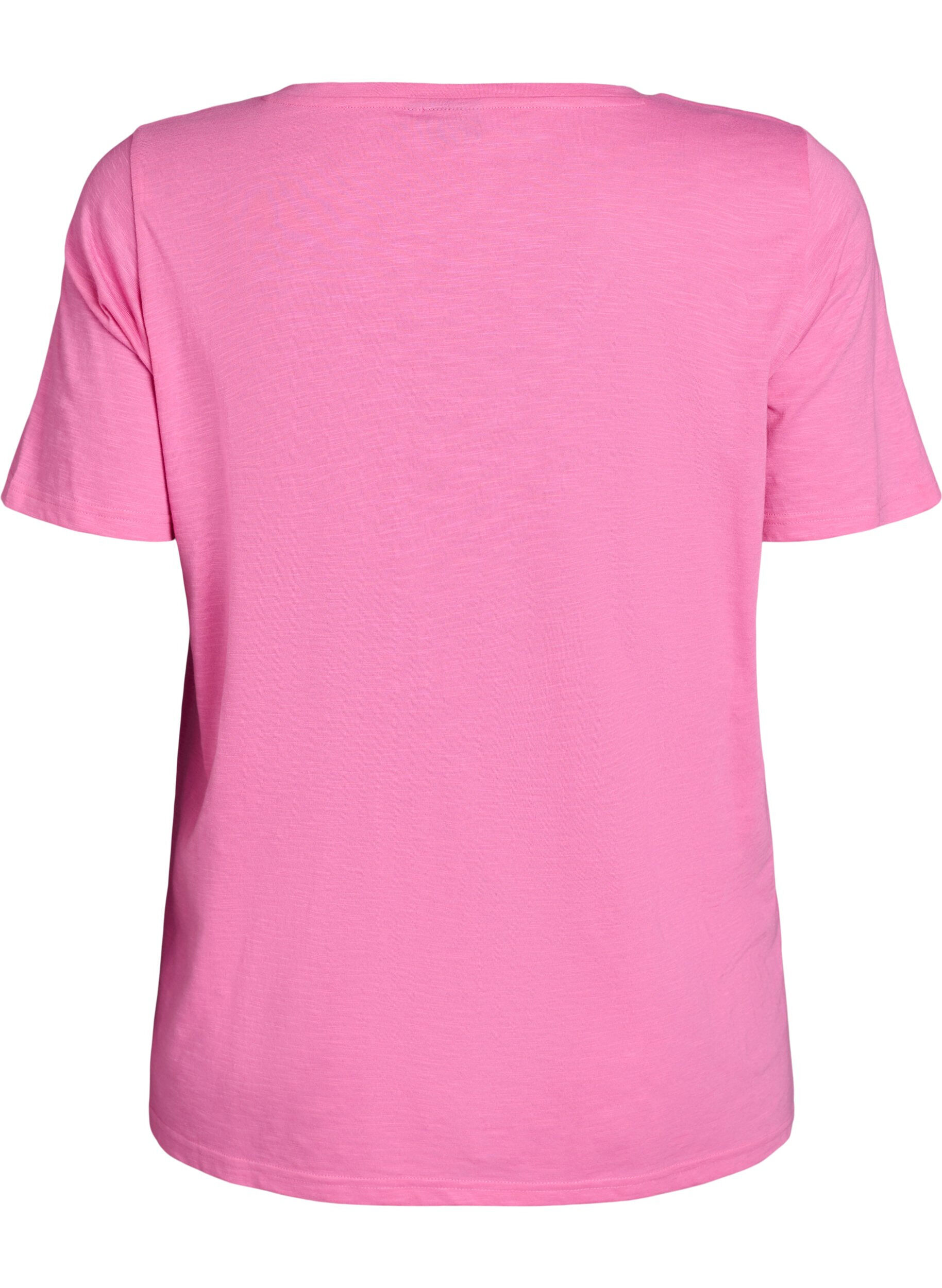 Zizzifashion Short-sleeved basic t-shirt with v-neck, Pink, Packshot image number 1