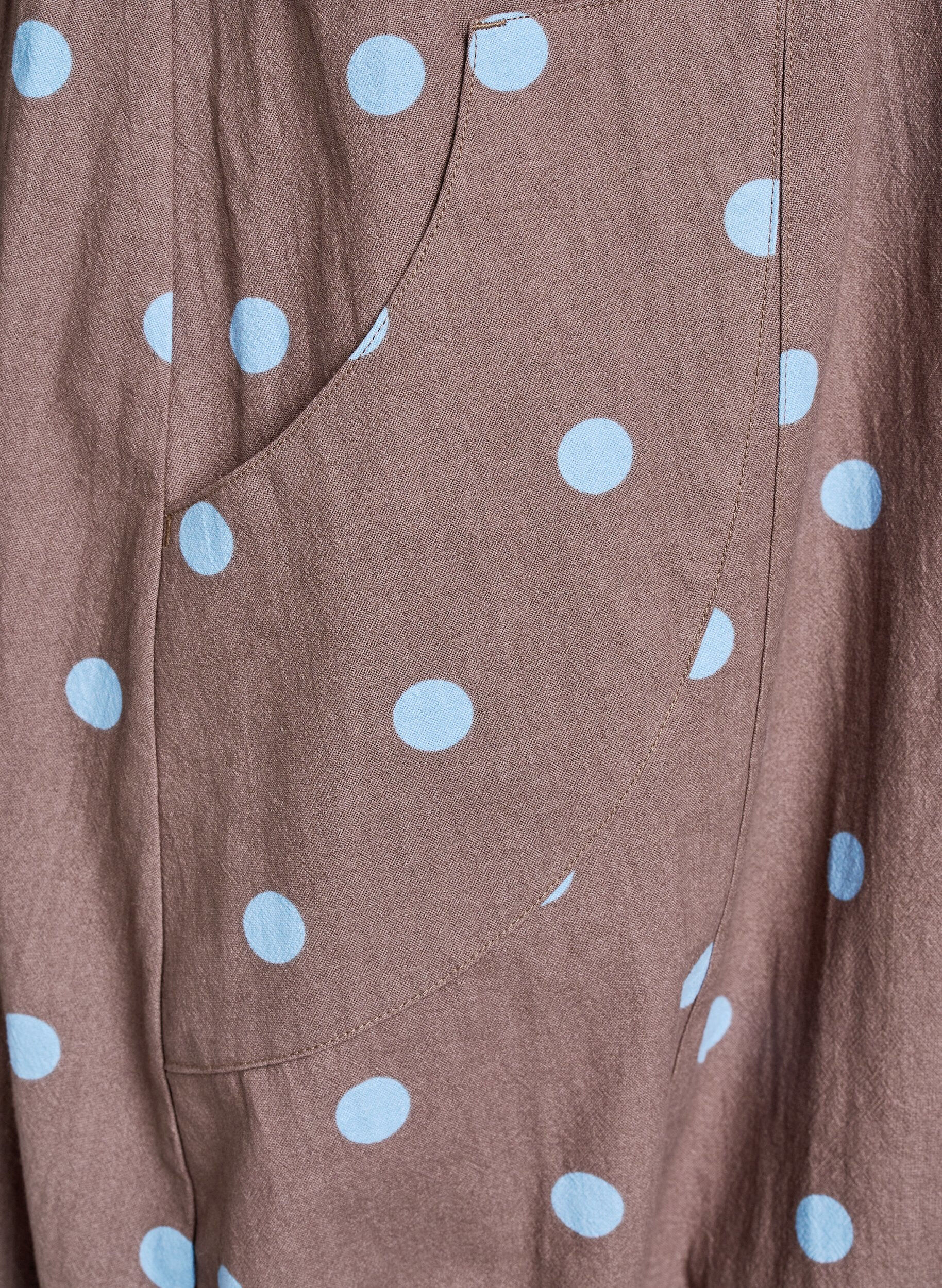 ZizzifashionShort-sleeved cotton dress with print, Blue, Packshot image number 3