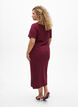 Maxi dress in jersey with short sleeves, Dark Bordeaux, Model image number 1
