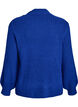 Ribbed jumper with puff sleeves and buttons, Blue, Packshot image number 1