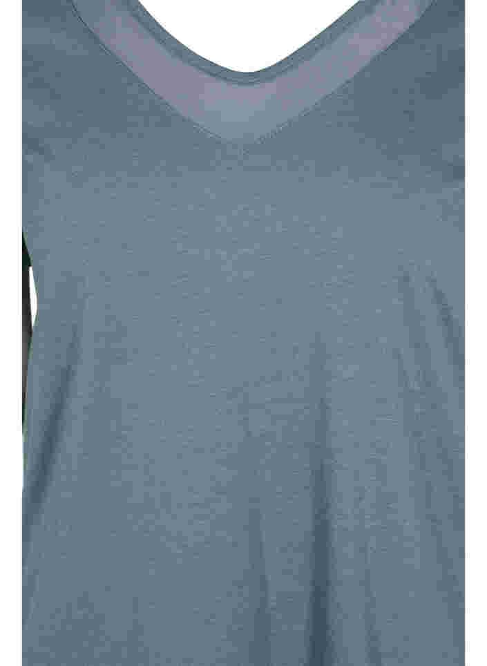 Short-sleeved T-shirt with V-neck and mesh, Balsam Green, Packshot image number 2