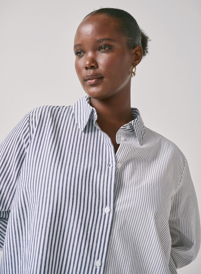 Long-sleeved shirt with stripes, Lava Smoke Stripe, Image image number 0