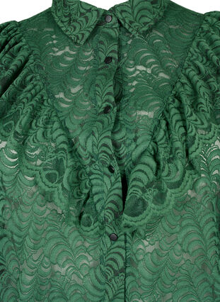 Lace shirt dress with frills, Hunter Green, Packshot image number 2