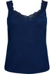 Viscose top with lace edge, Blue, Packshot image number 0